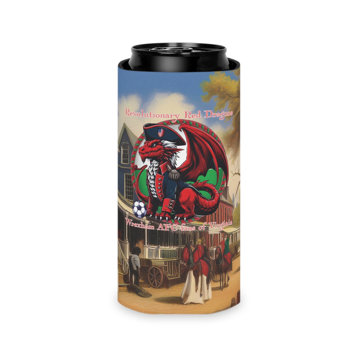 Revolutionary Red Dragons Logo Can Cooler - Williamsburg