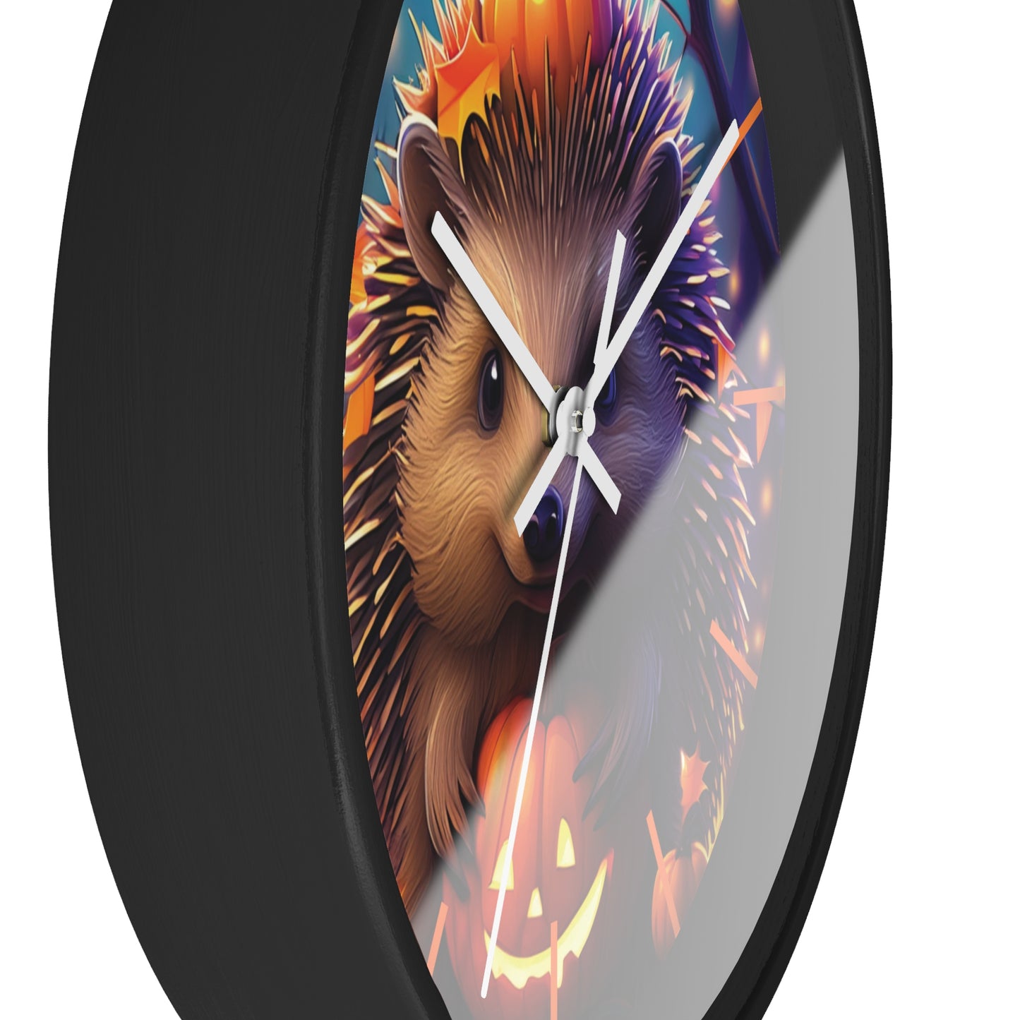 Halloween Hedgehog Wall Clock
