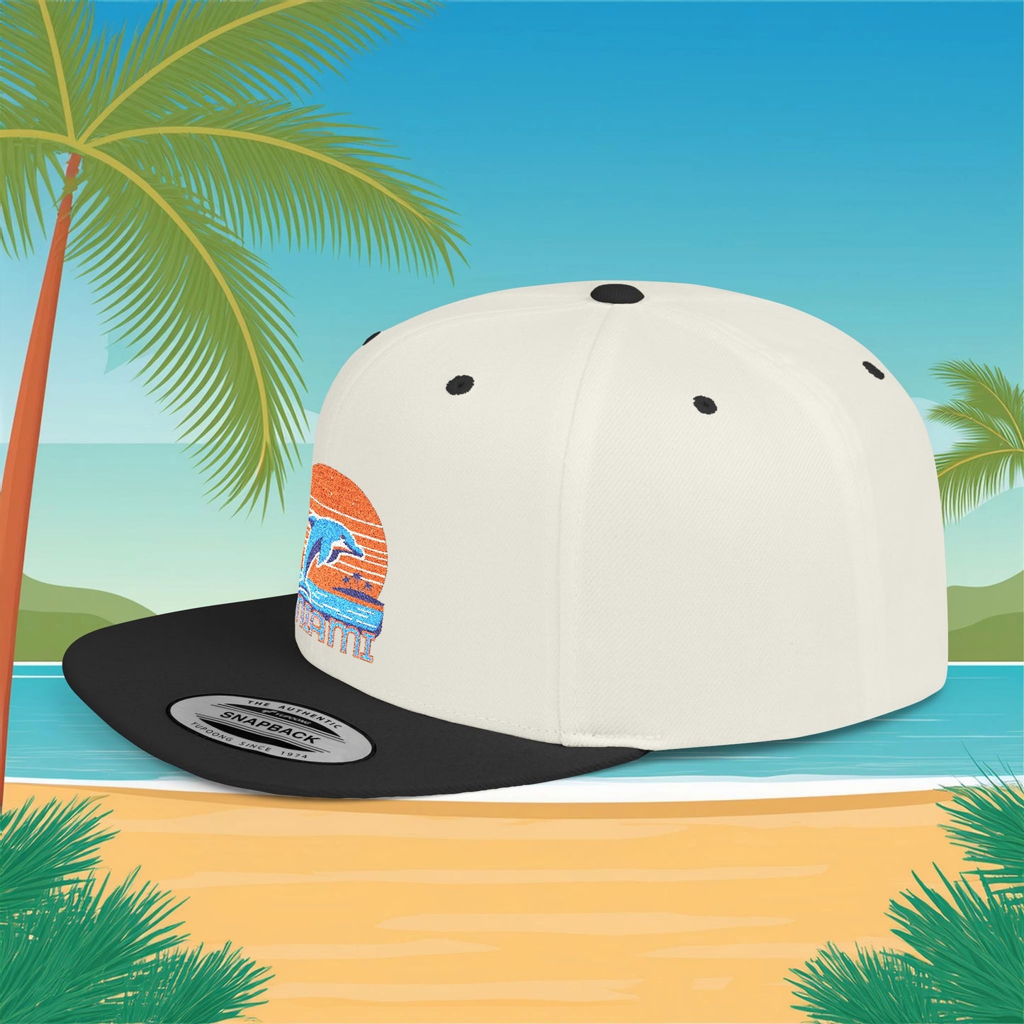 Miami Football Design Flat Bill Snapback