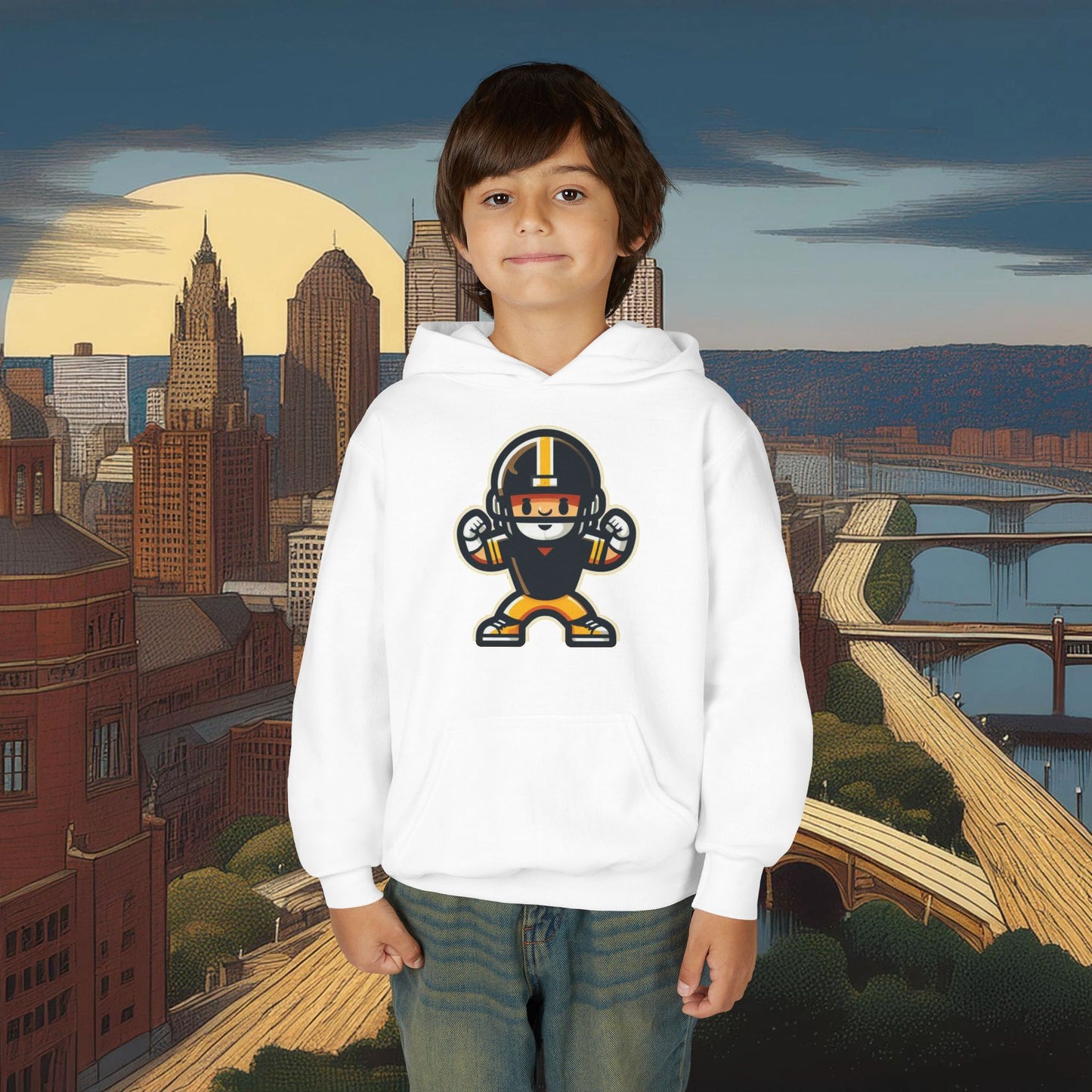 Mini Pittsburgh Football Player Youth Hoodie