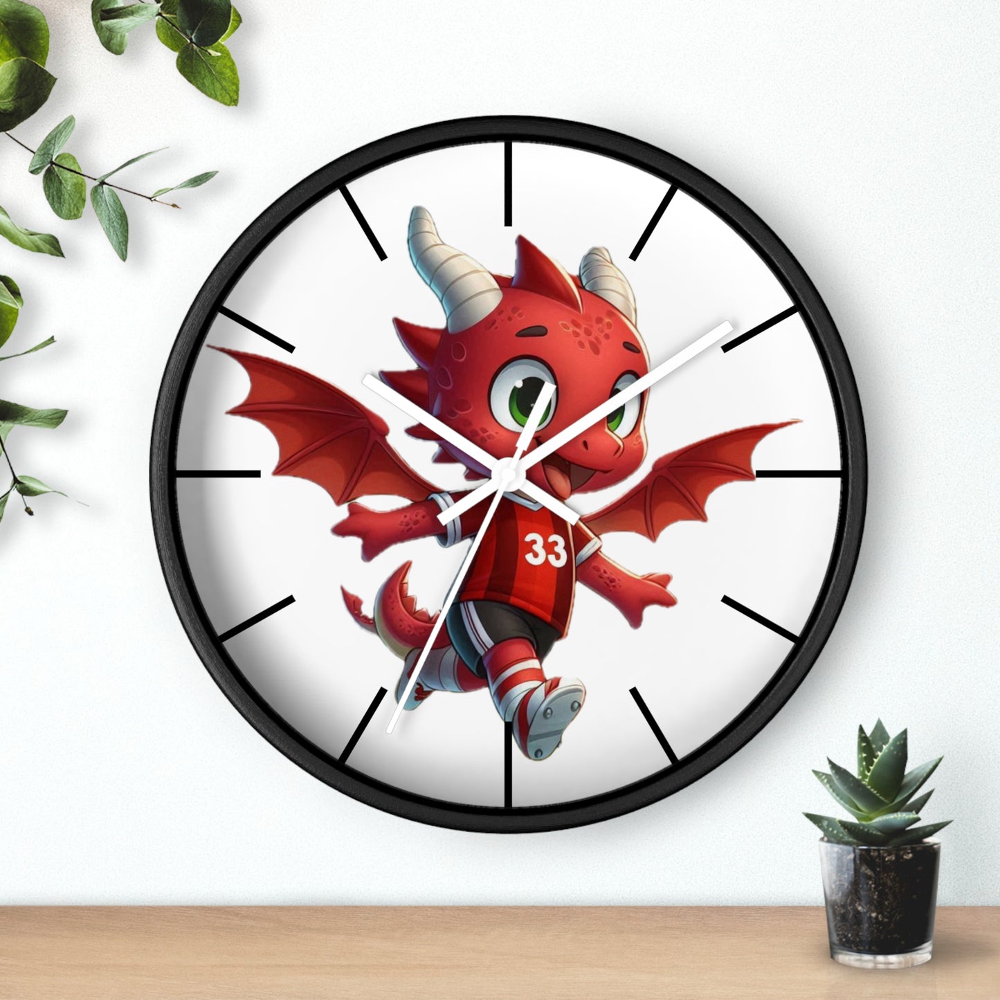 Mini Red Dragon Fan Wall Clock