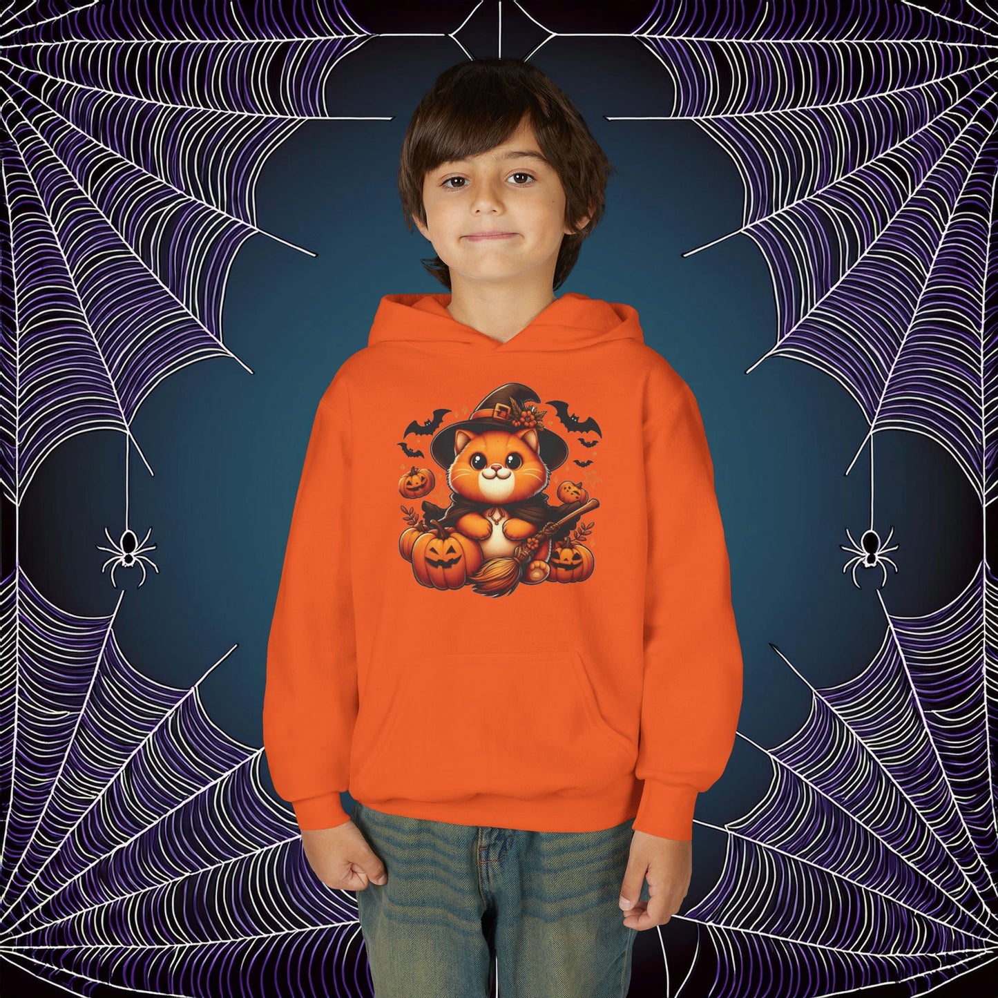 Halloween Cat Youth Hoodie