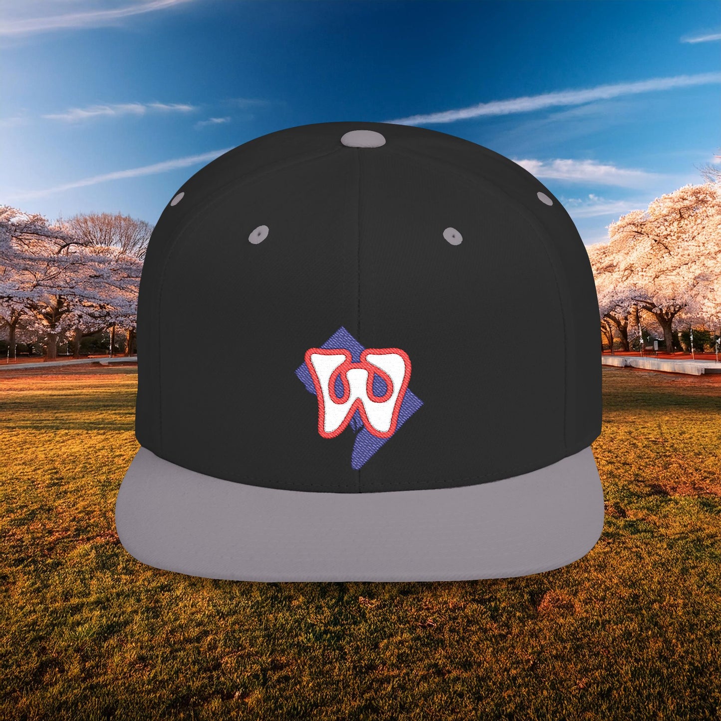 Washington Funky W Flat Bill Snapback - White