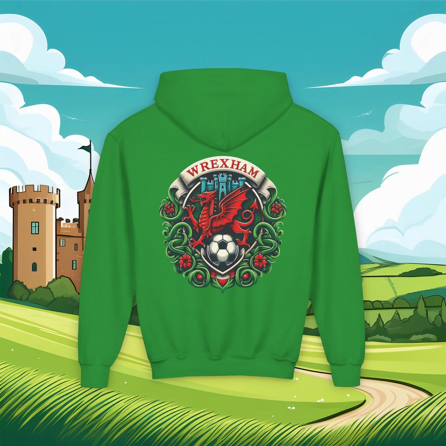 Wrexham Crest Dragon Youth Hoodie