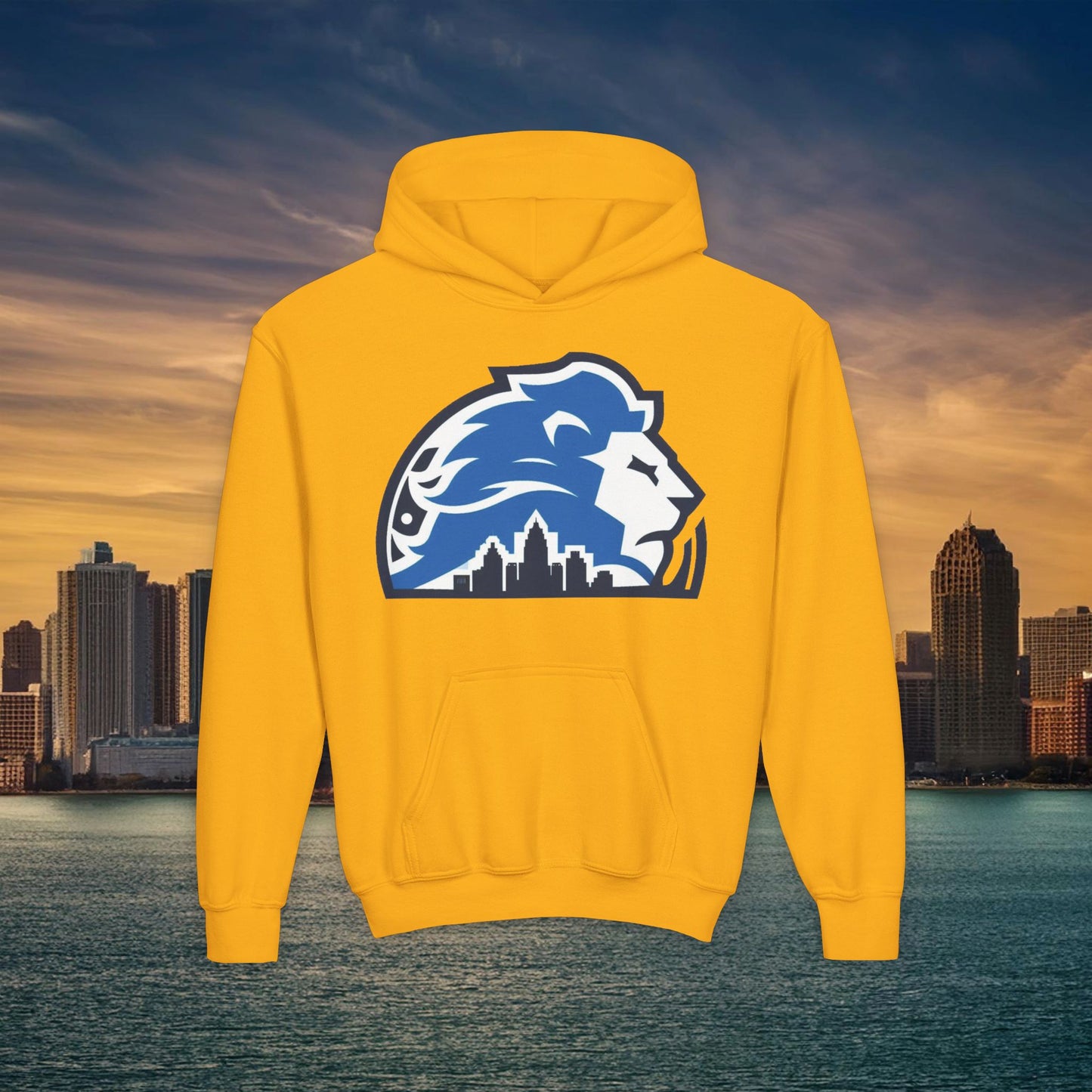 Detroit Football Skyline Youth Hoodie