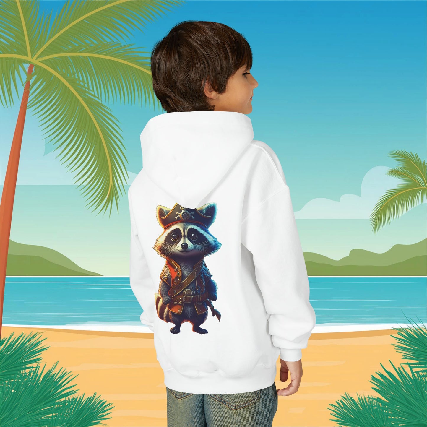 Raccoon Pirate Youth Hoodie