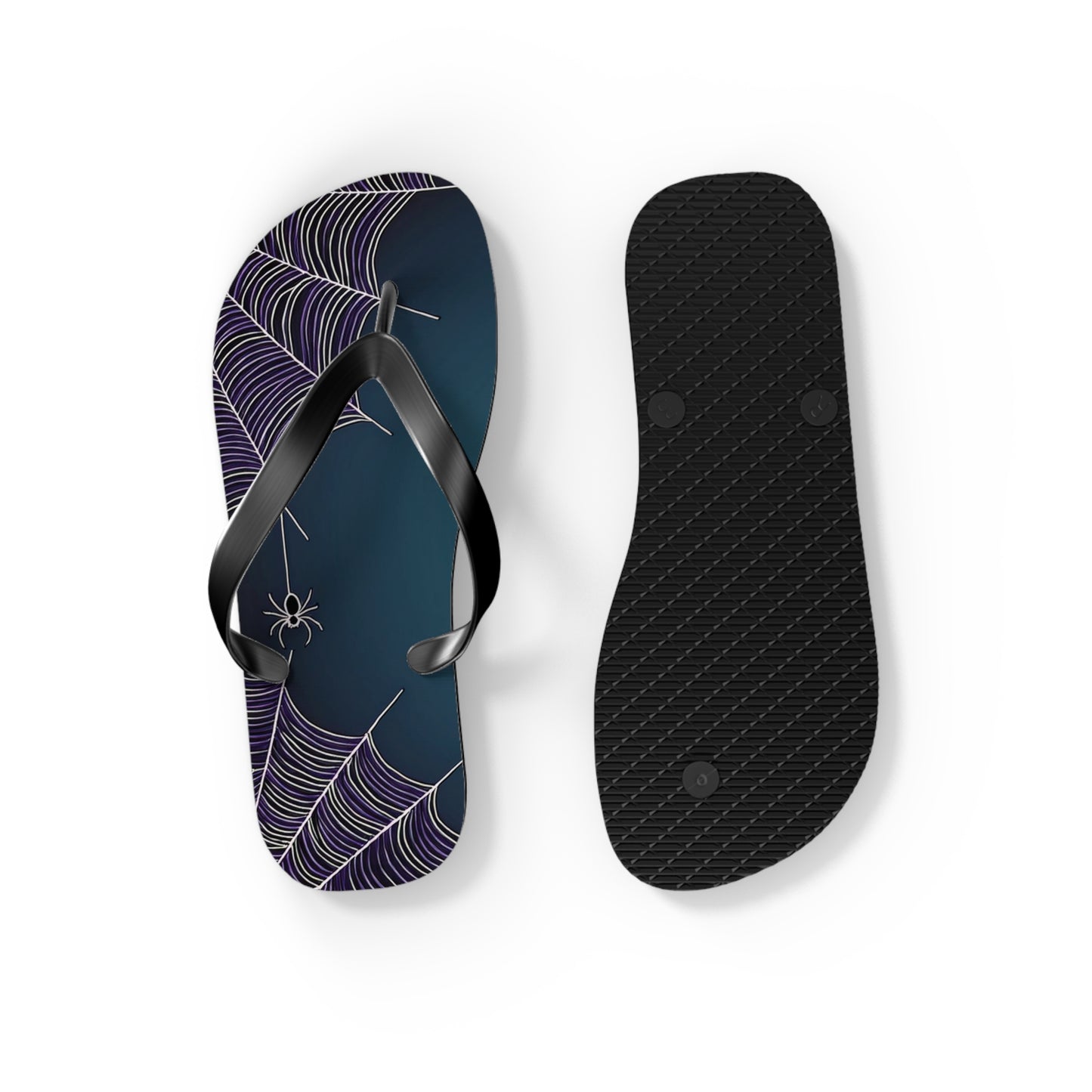 Blue Spider Web Flip Flops