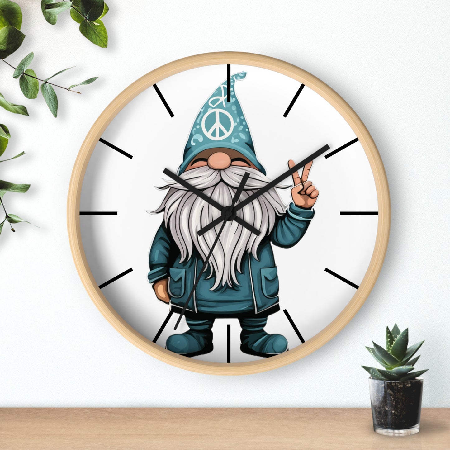 Peace Gnome Wall Clock