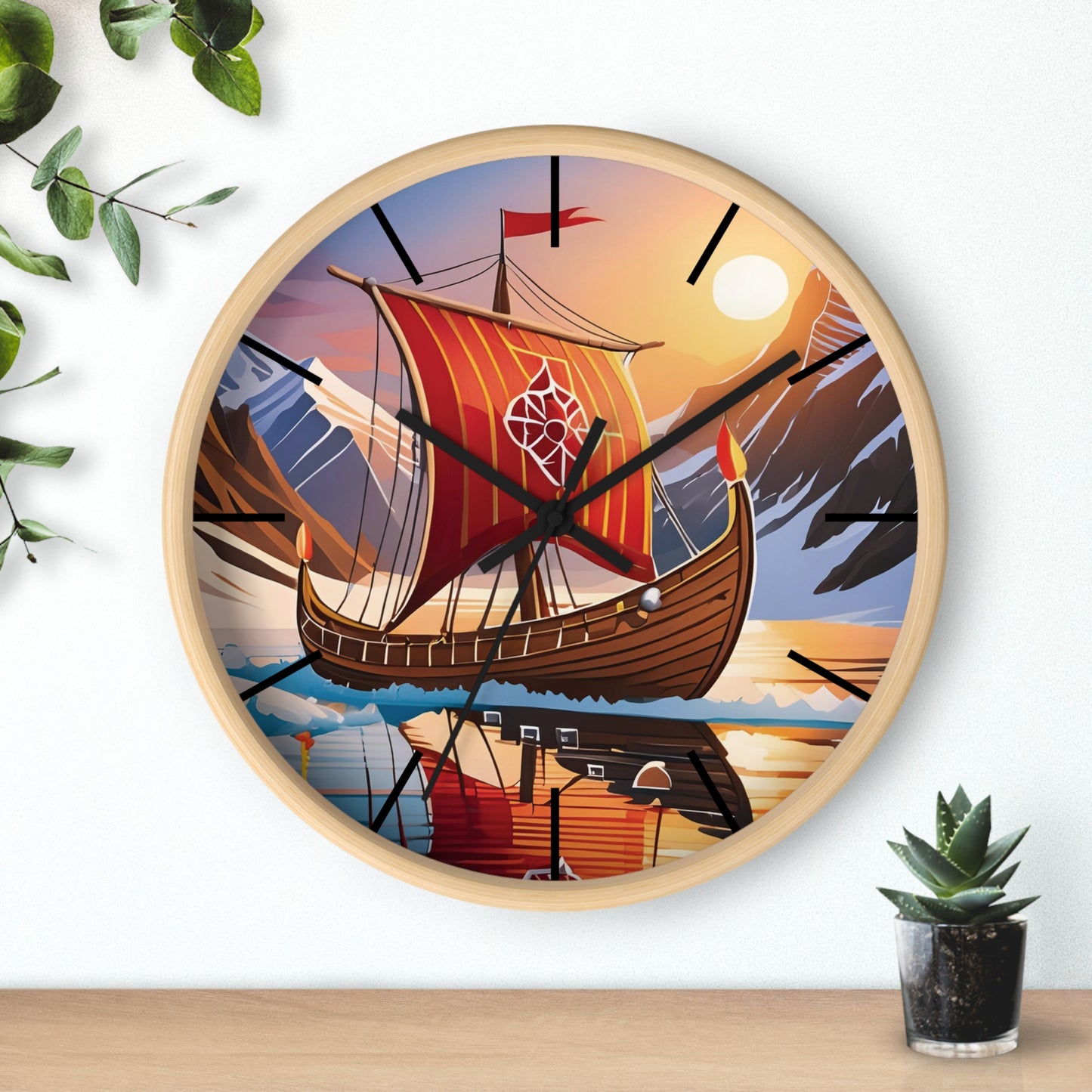 Viking Ship Wall Clock