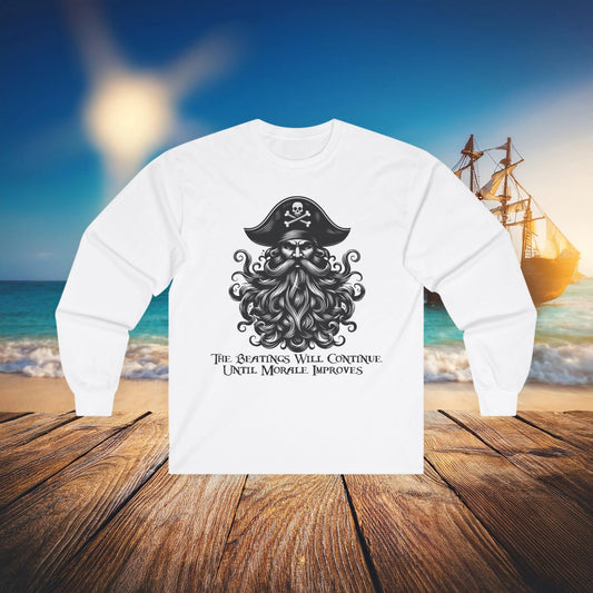 "Beatings Will Continue" Pirate Long Sleeve Tee
