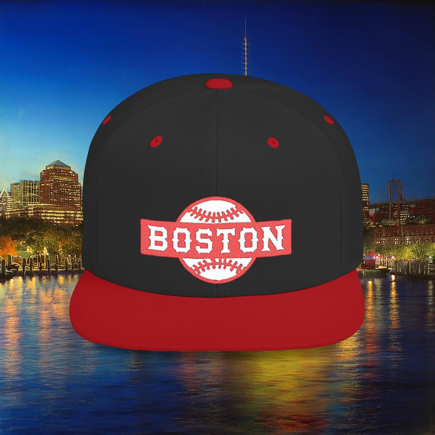 Boston Baseball Flat Bill Snapback