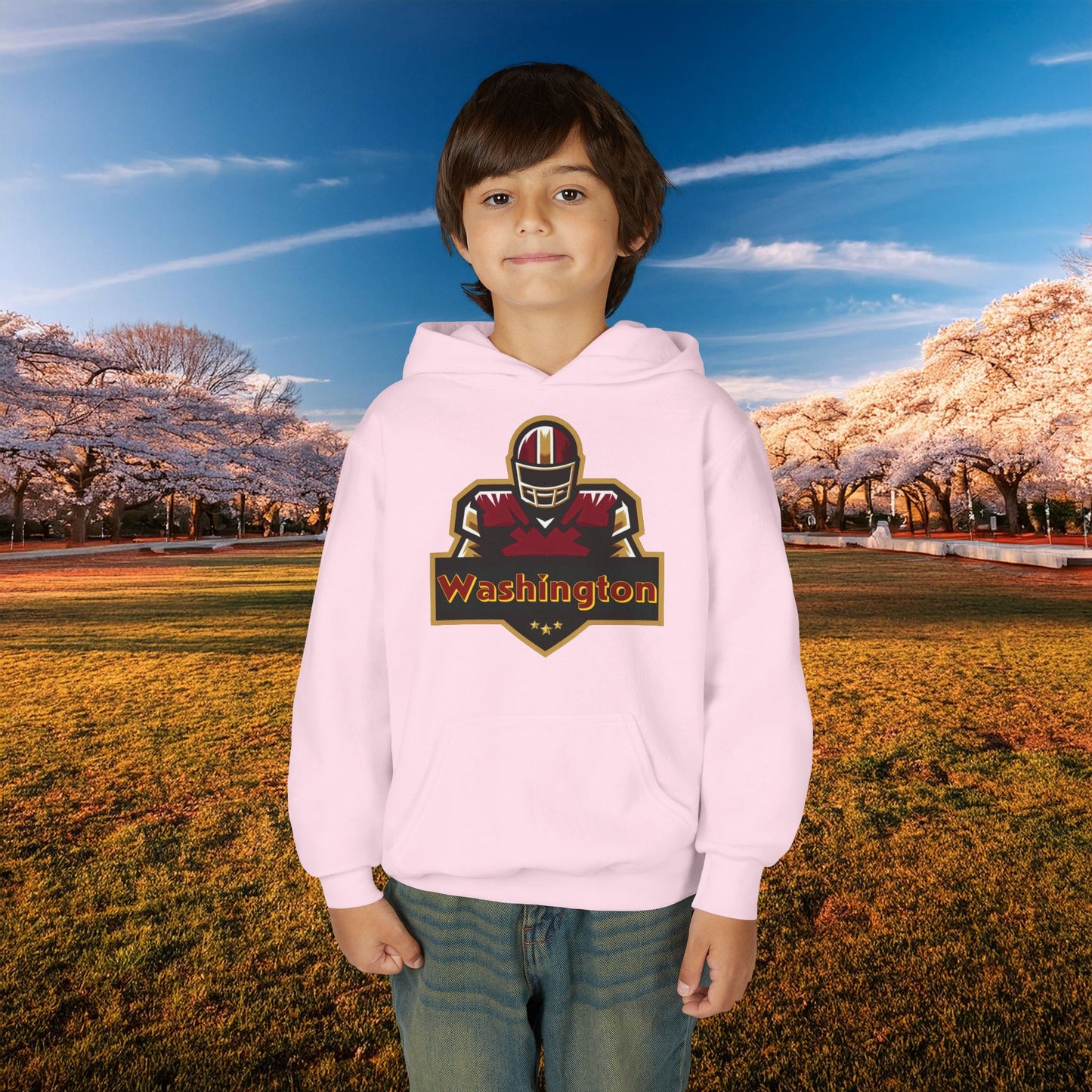 Washington Football Player Logo Youth Hoodie