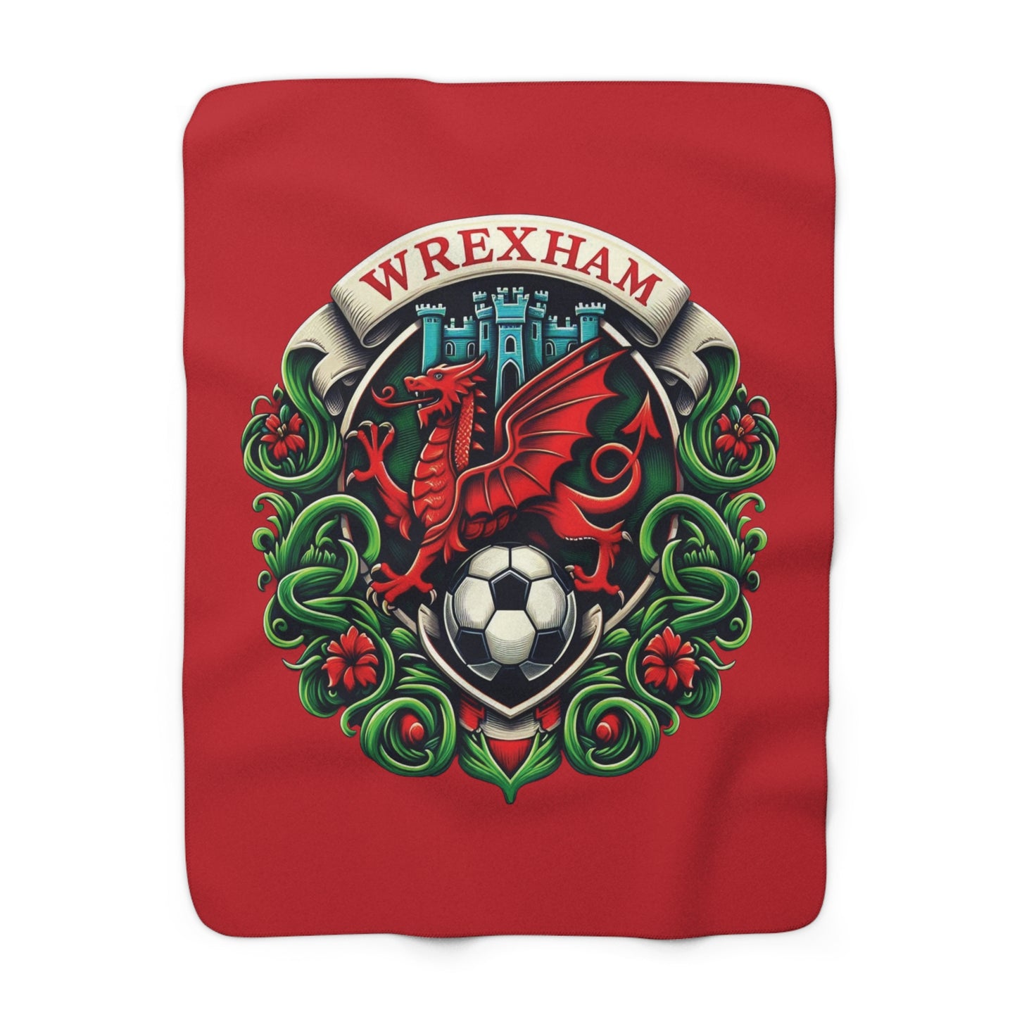 Wrexham Crest Sherpa Fleece Blanket