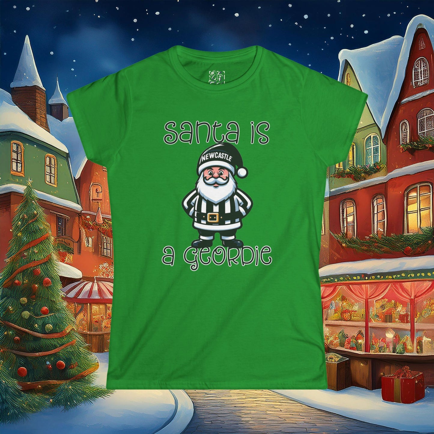 Newcastle United Santa Is A Geordie Women's Tee