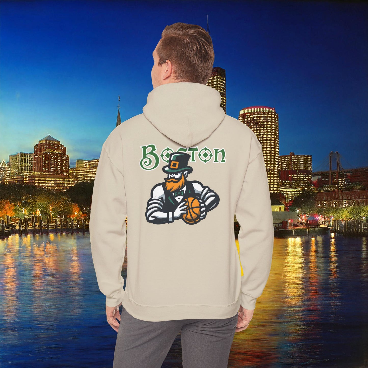 Boston Basketball Design Hoodie