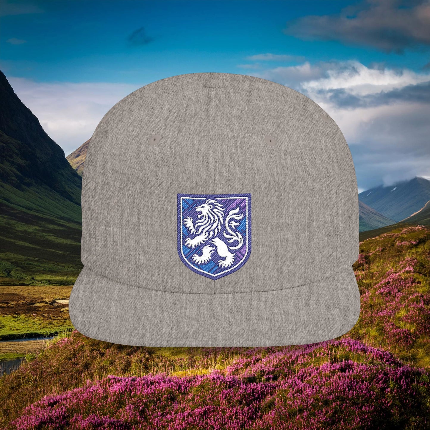 Rampant Lion Crest Flat Bill Snapback