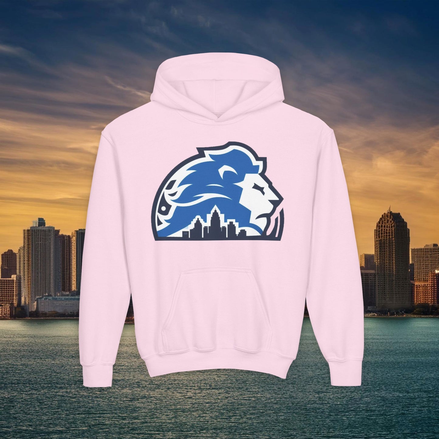 Detroit Football Skyline Youth Hoodie