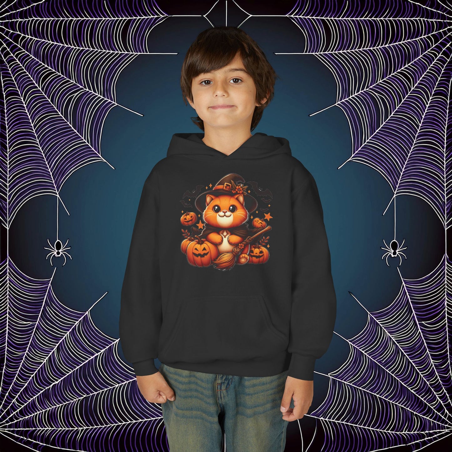 Halloween Cat Youth Hoodie