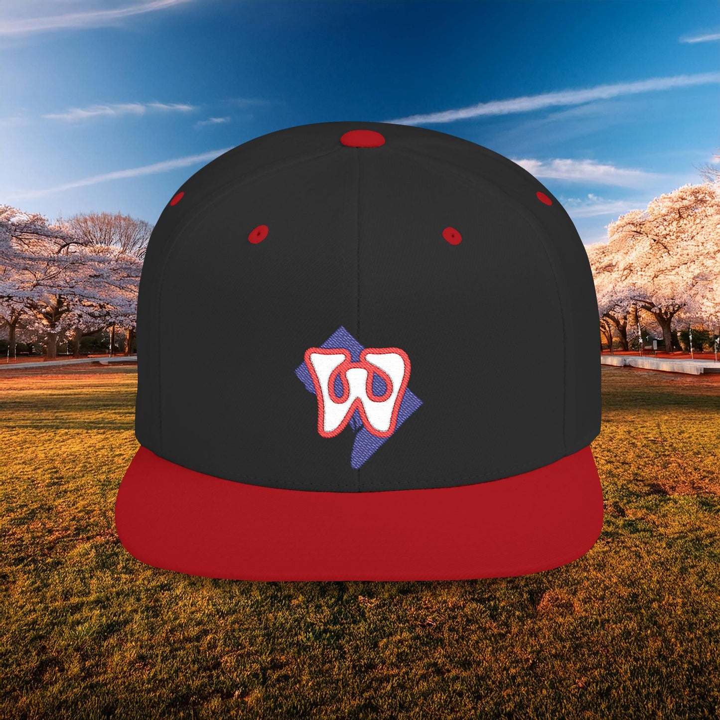 Washington Funky W Flat Bill Snapback - White