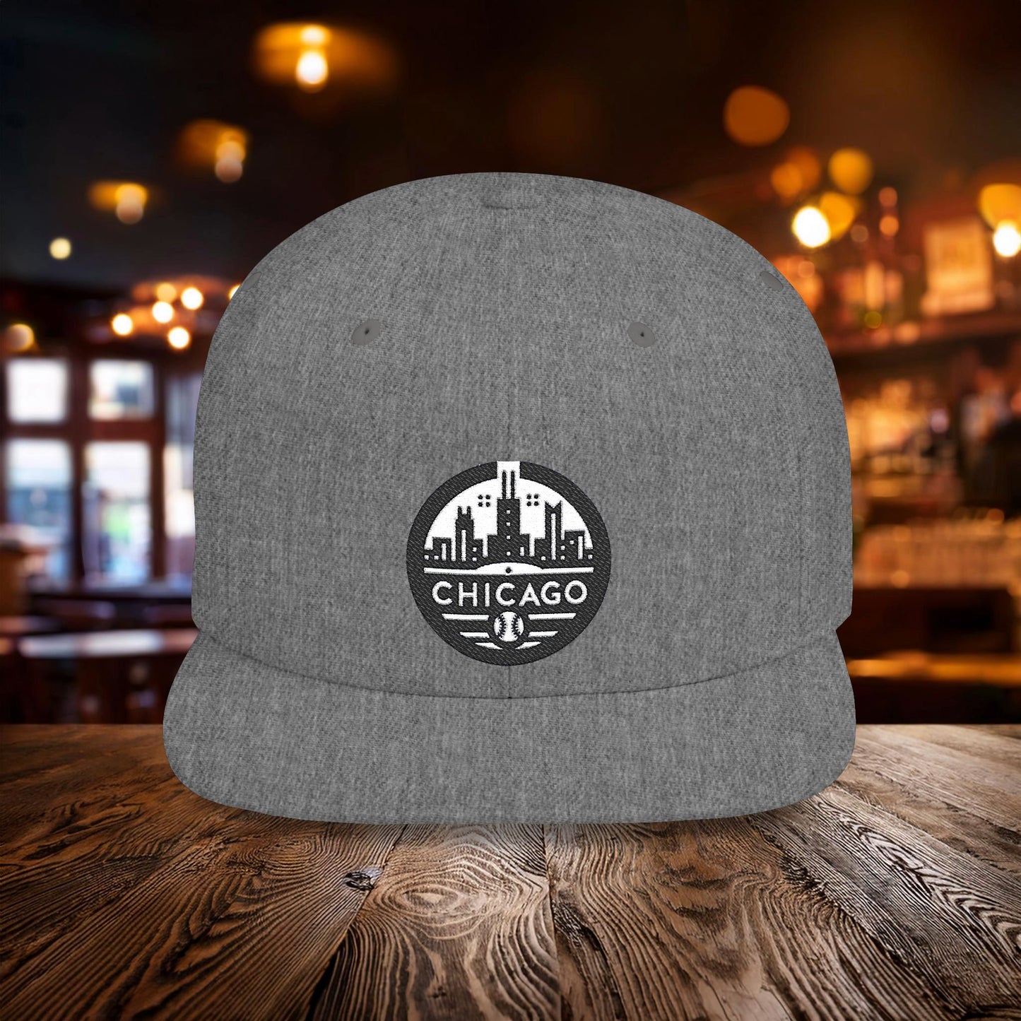 Chicago Black & White Baseball Flat Bill Snapback