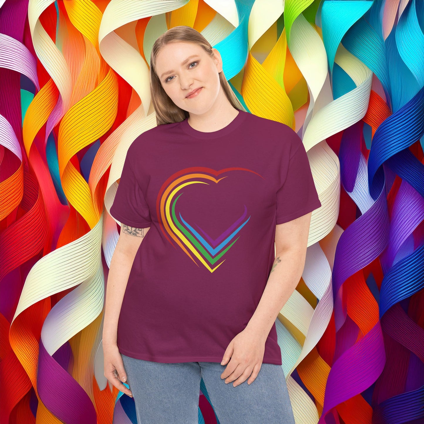 Rainbow Heart Unisex Tee