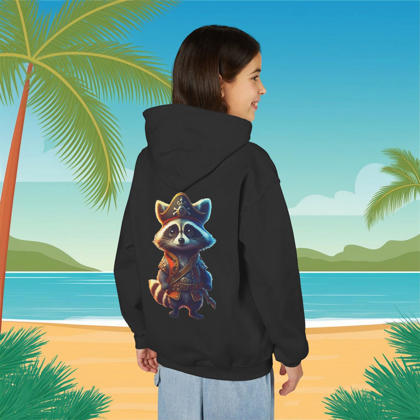 Raccoon Pirate Youth Hoodie
