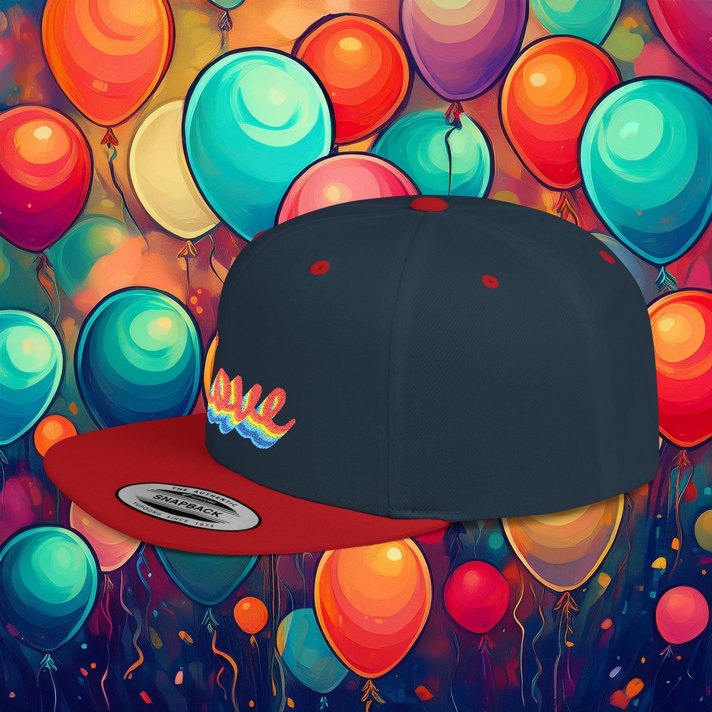 Rainbow Love Flat Bill Snapback