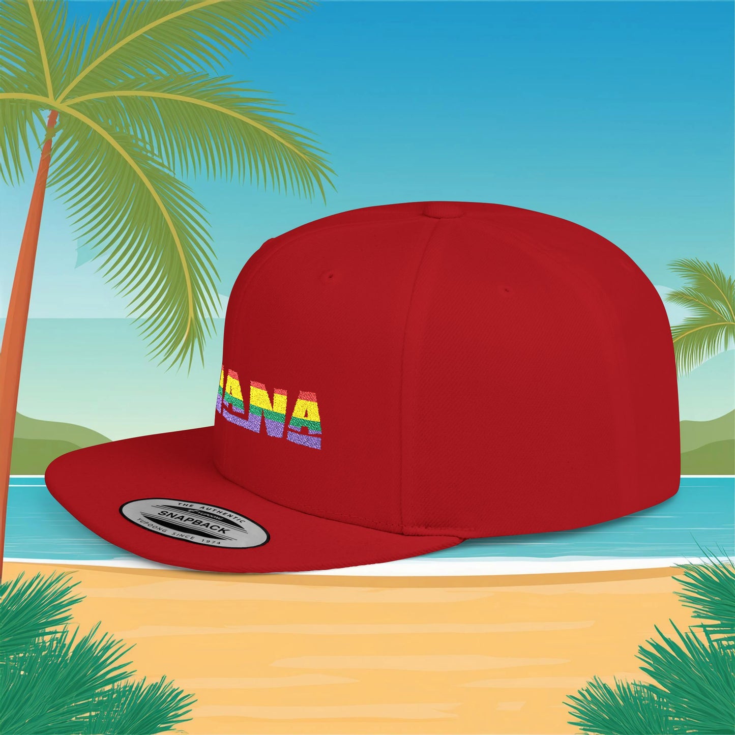 Rainbow Ohana Flat Bill Snapback