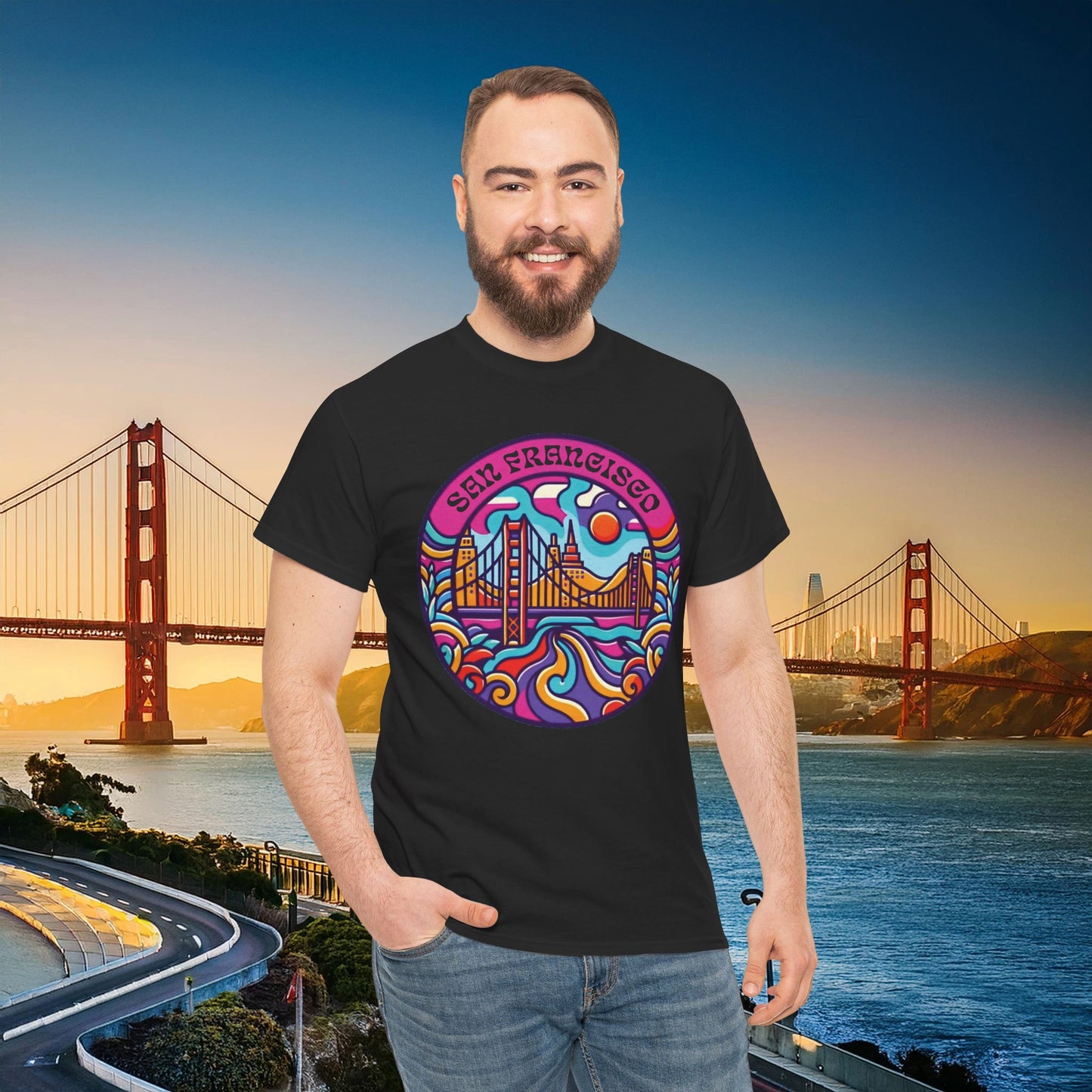 Vibrant San Francisco Psychedelic Tee
