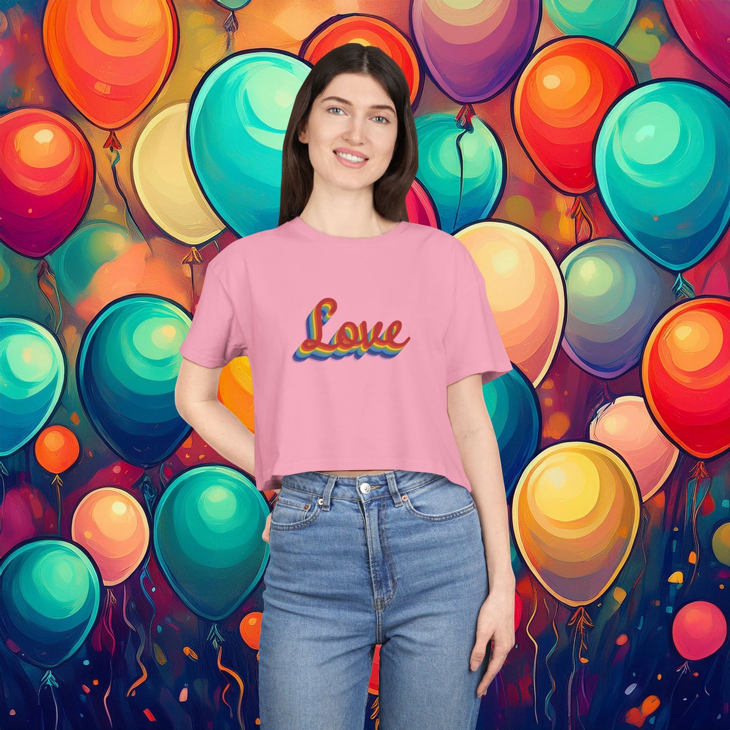 Rainbow Love Women's Crop Tee
