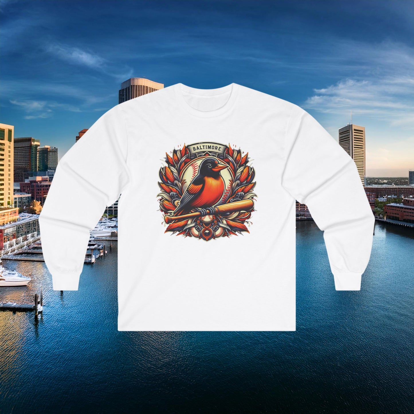 Baltimore Baseball Crest Long Sleeve Tee