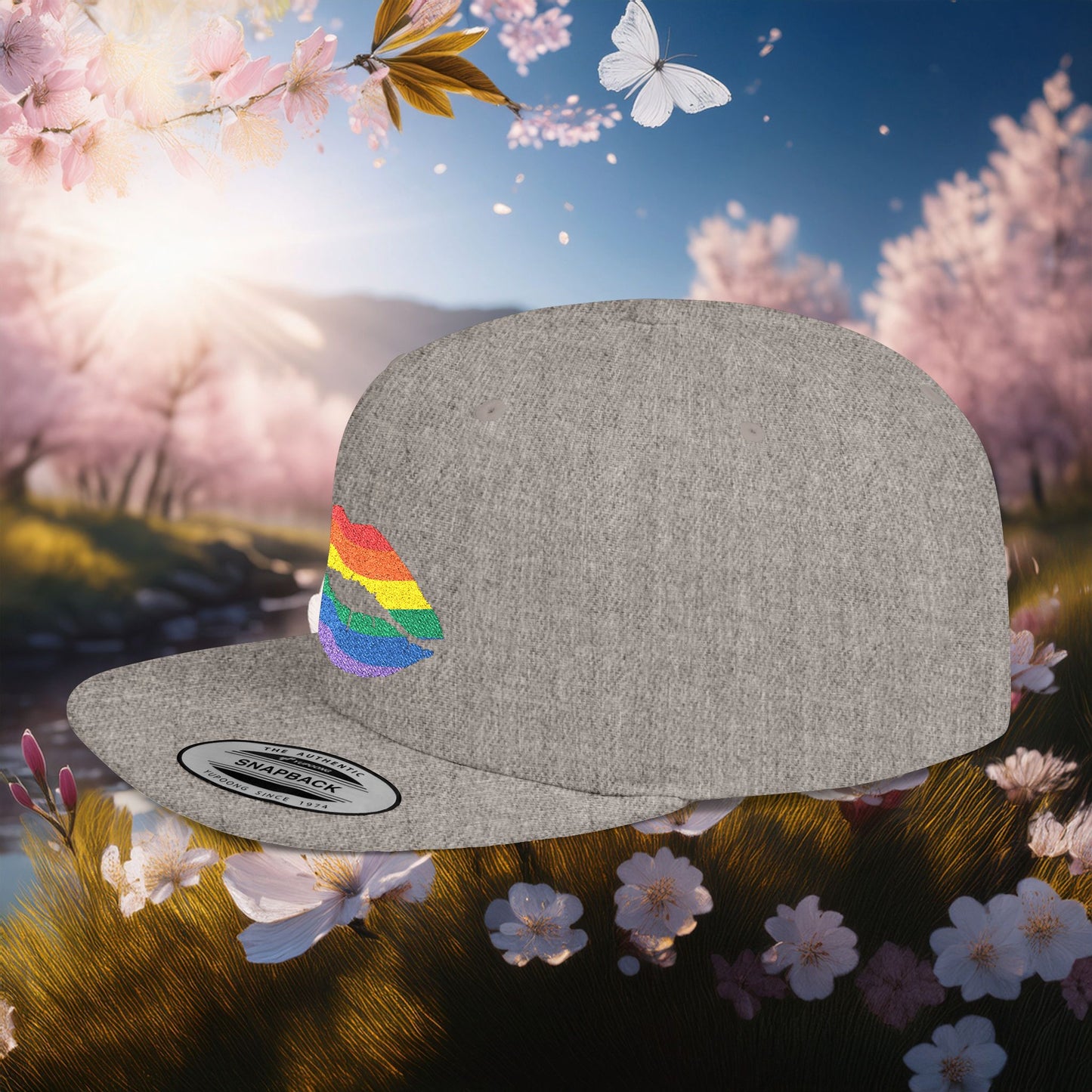 Rainbow Kiss Flat Bill Snapback