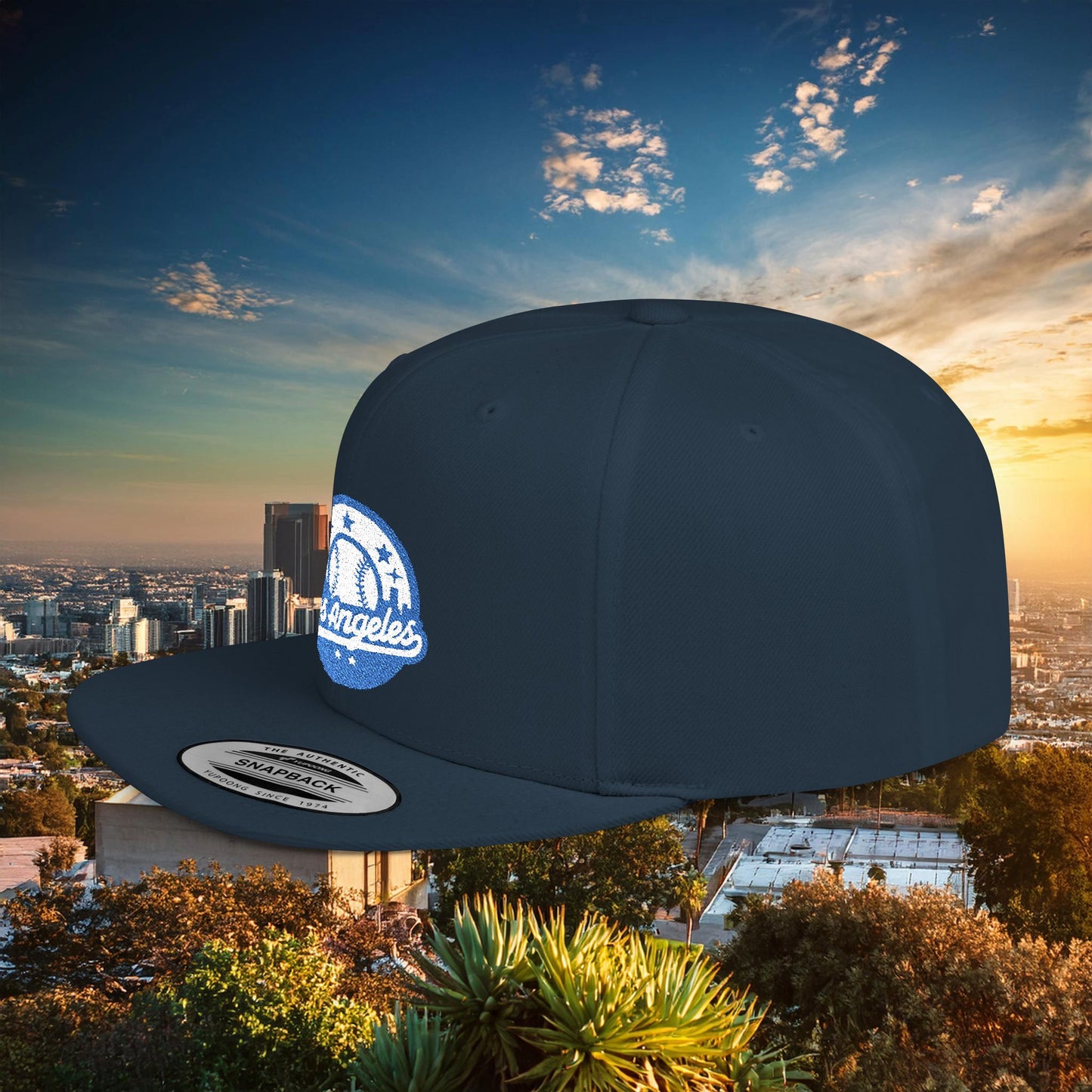 LA Blue Baseball Flat Bill Snapback