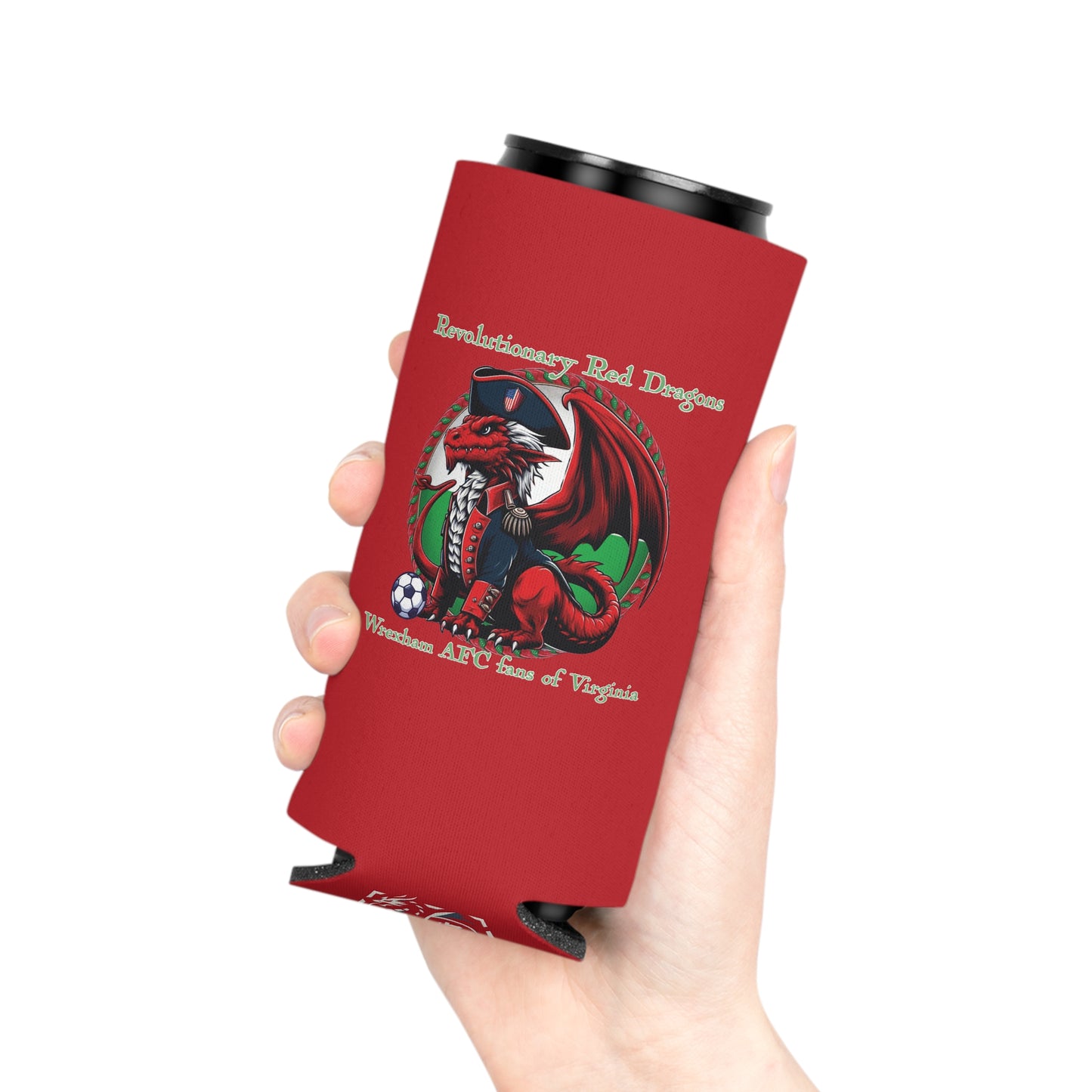 Revolutionary Red Dragons Logo Can Cooler