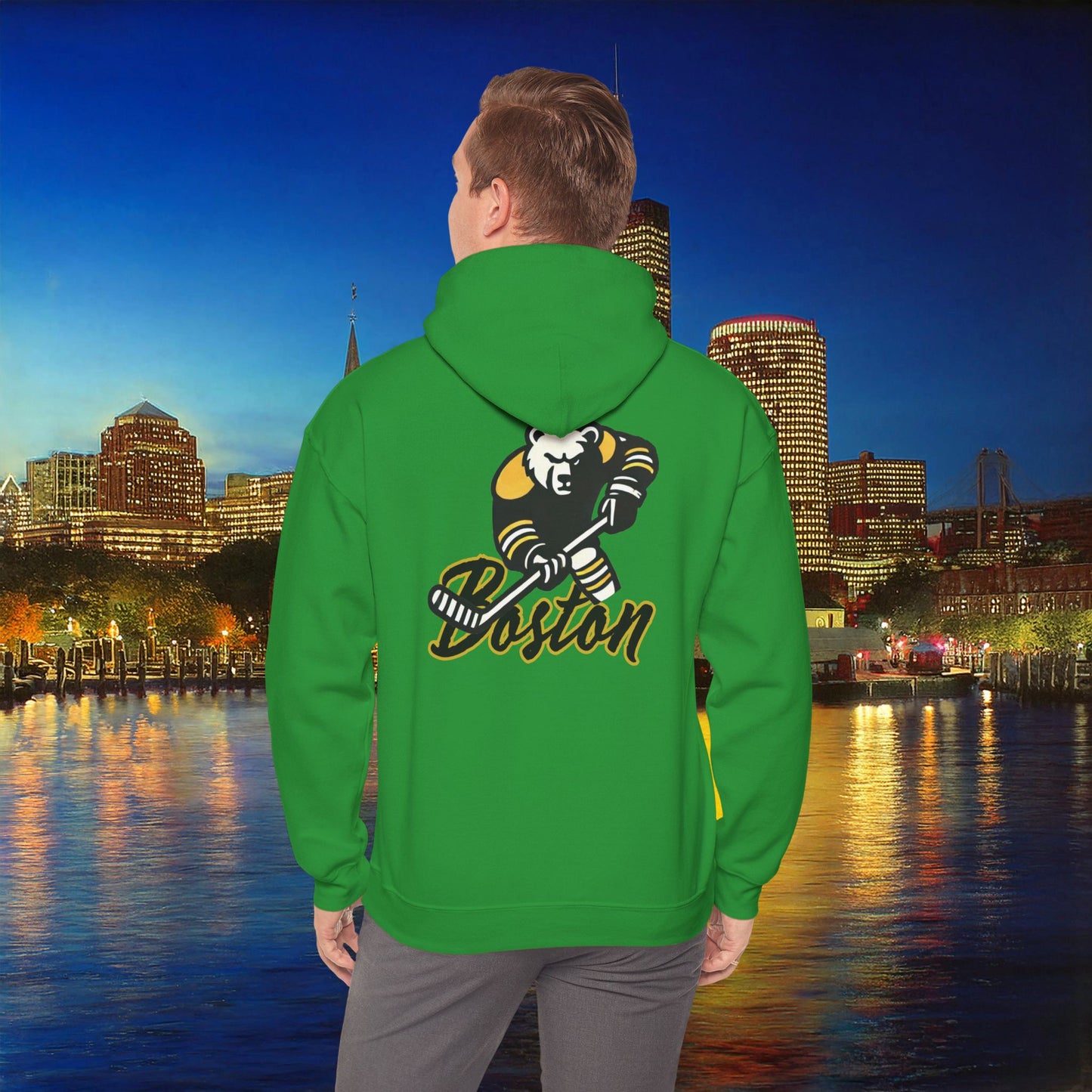 Boston Hockey Bear Hoodie