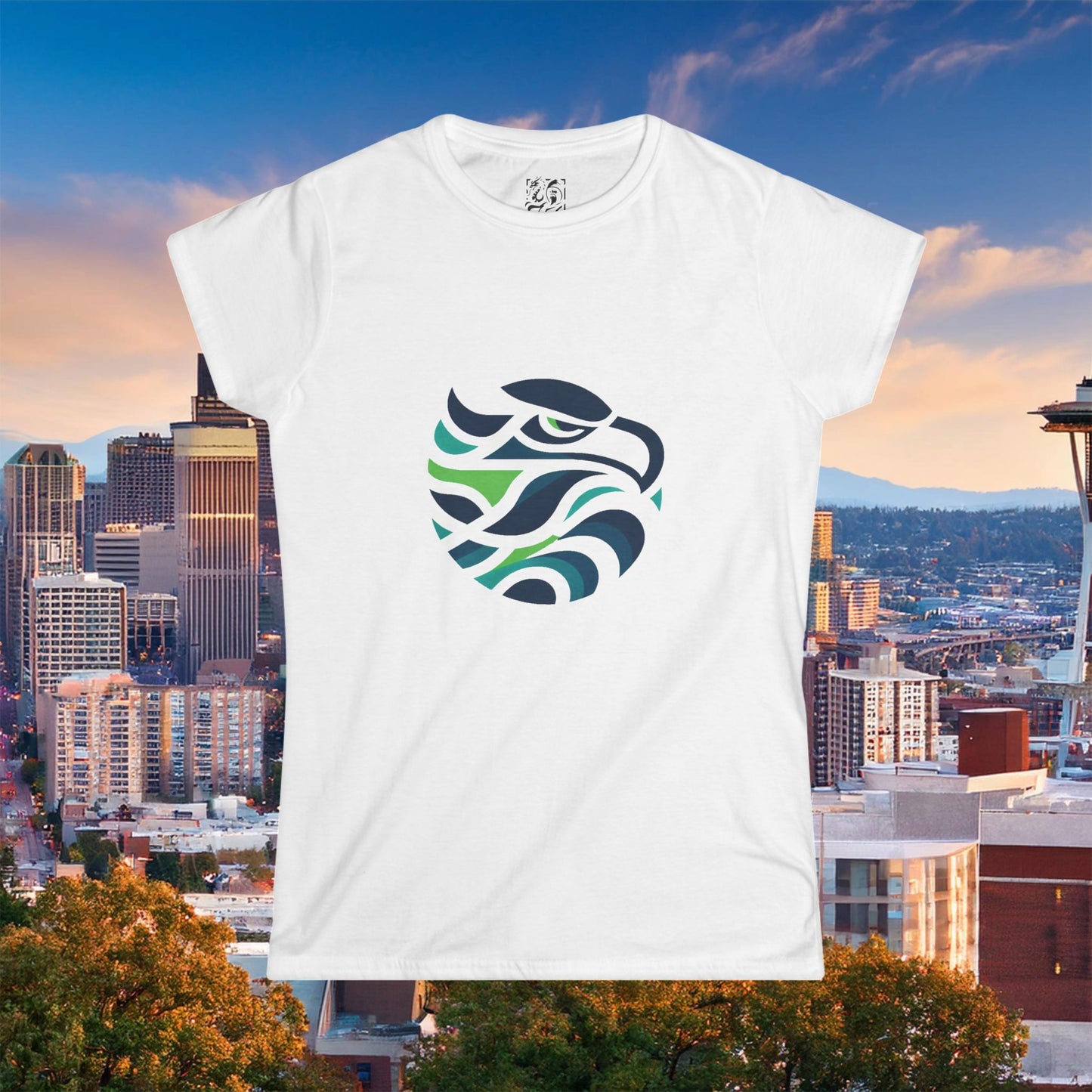 Seattle Football Logo Women's Softstyle Tee