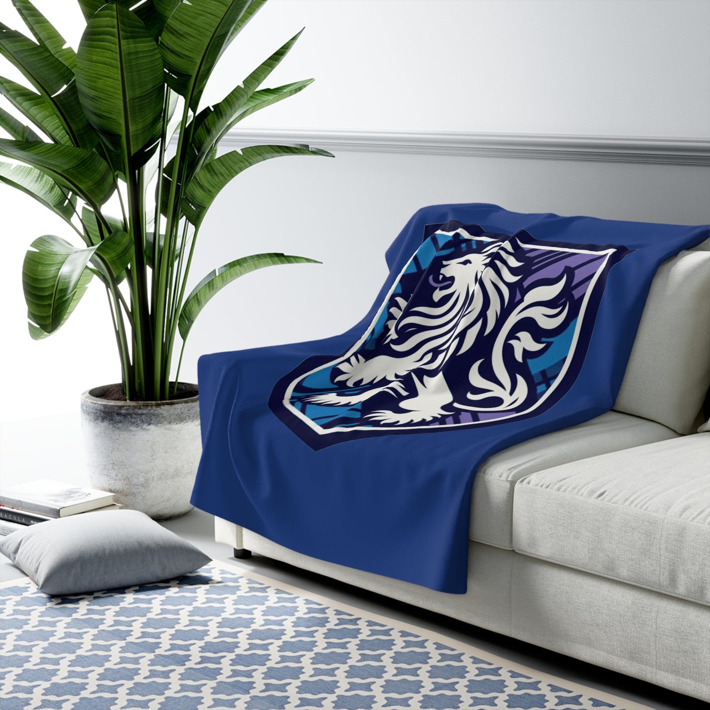 Rampant Lion Crest Sherpa Fleece Blanket