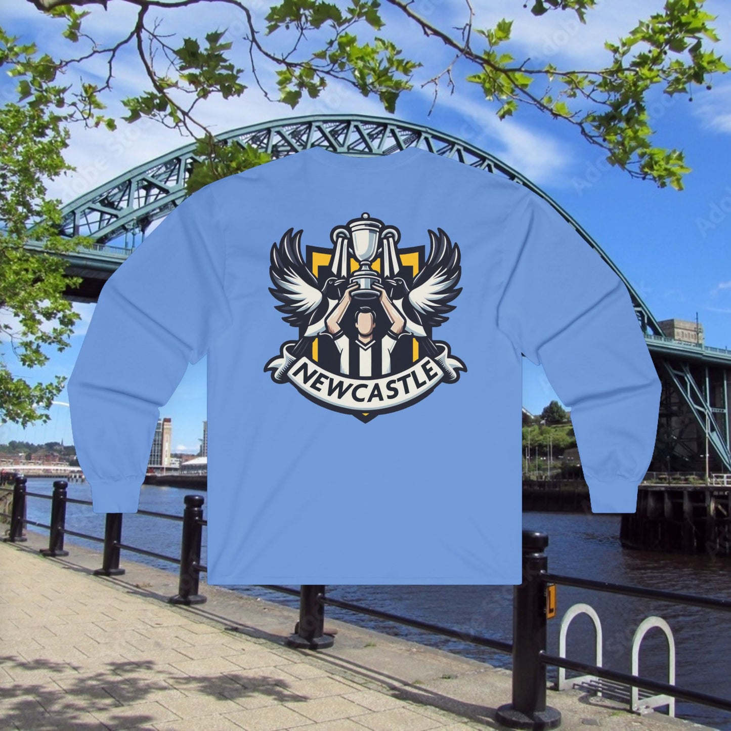 Newcastle Cup Champions Crest Long Sleeve Tee
