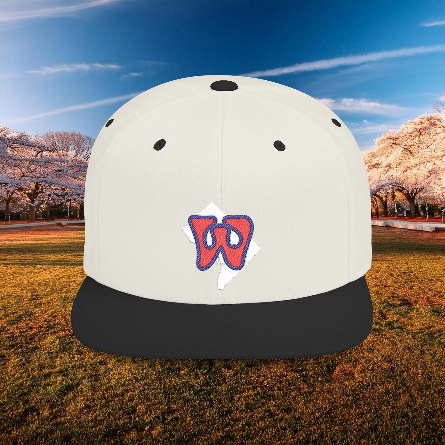 Washington Funky W Flat Bill Snapback - Red