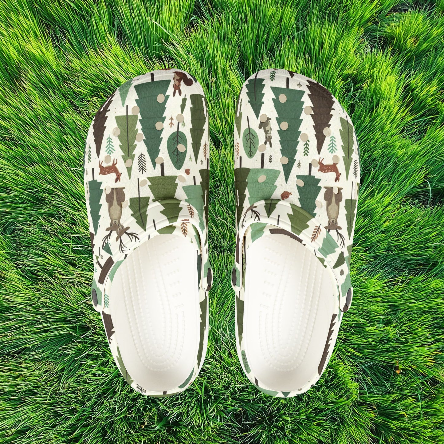 Forest Pattern Foam Clogs