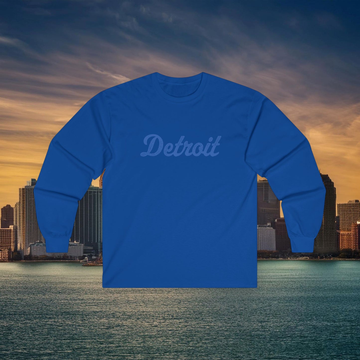 Detroit Football Crest Long Sleeve Tee