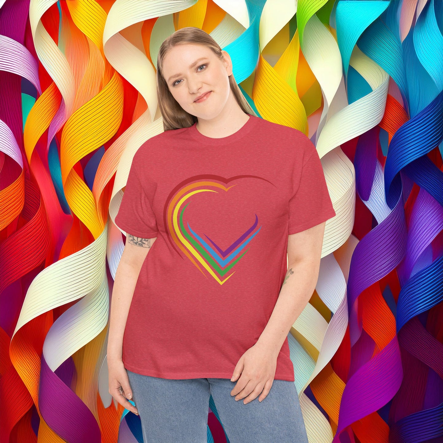 Rainbow Heart Unisex Tee