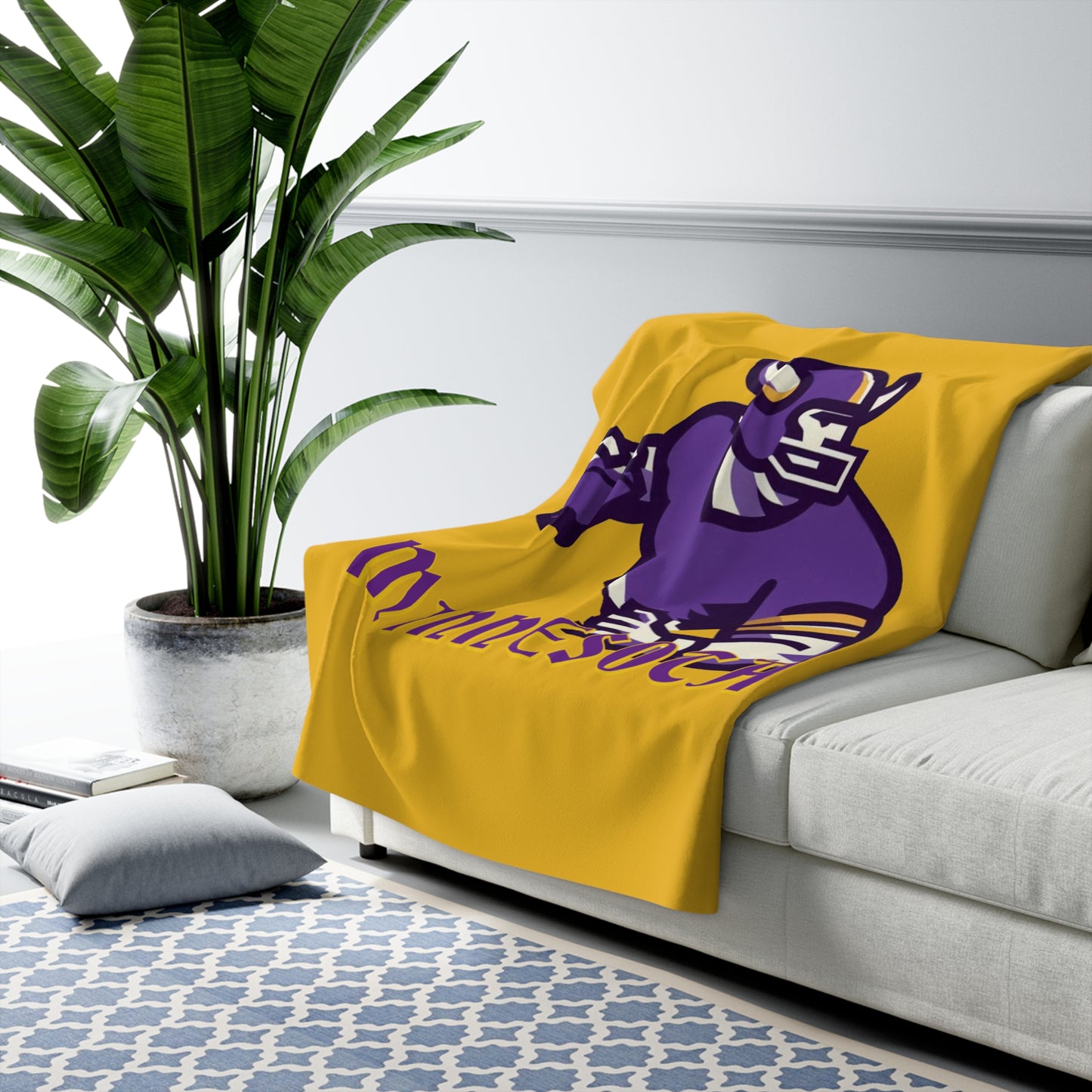 Minnesota Football QB Sherpa Fleece Blanket
