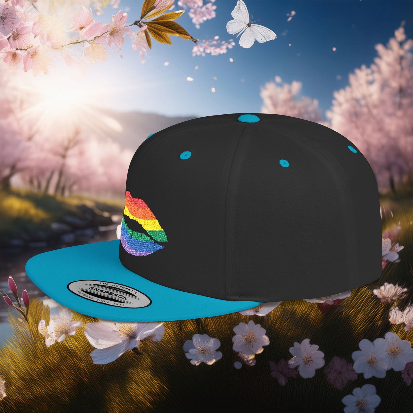 Rainbow Kiss Flat Bill Snapback