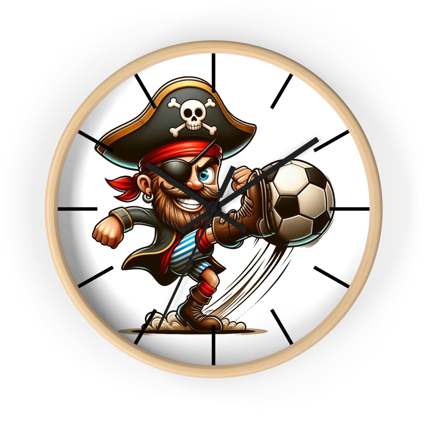 Pirate Soccer Wall Clock