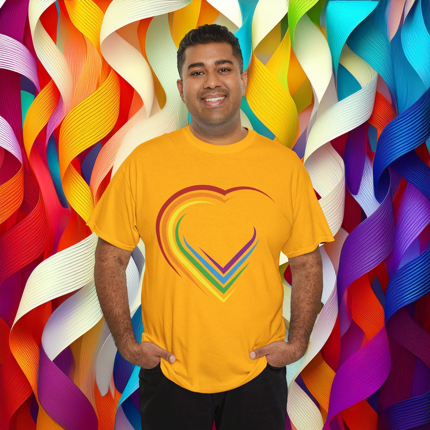 Rainbow Heart Unisex Tee