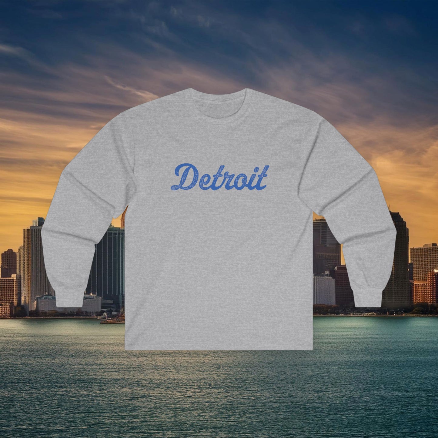 Detroit Football Crest Long Sleeve Tee