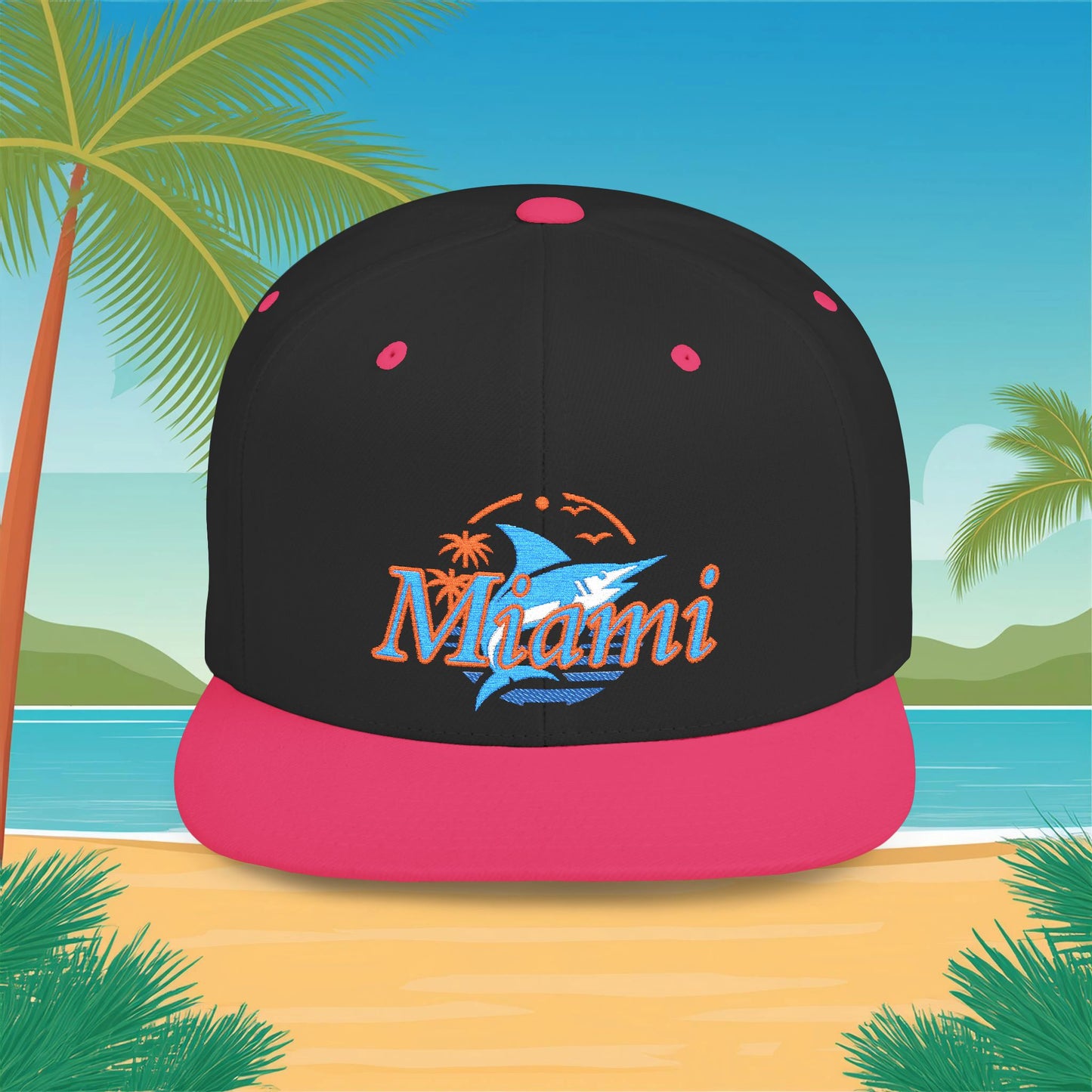 Miami Baseball Logo Flat Bill Snapback