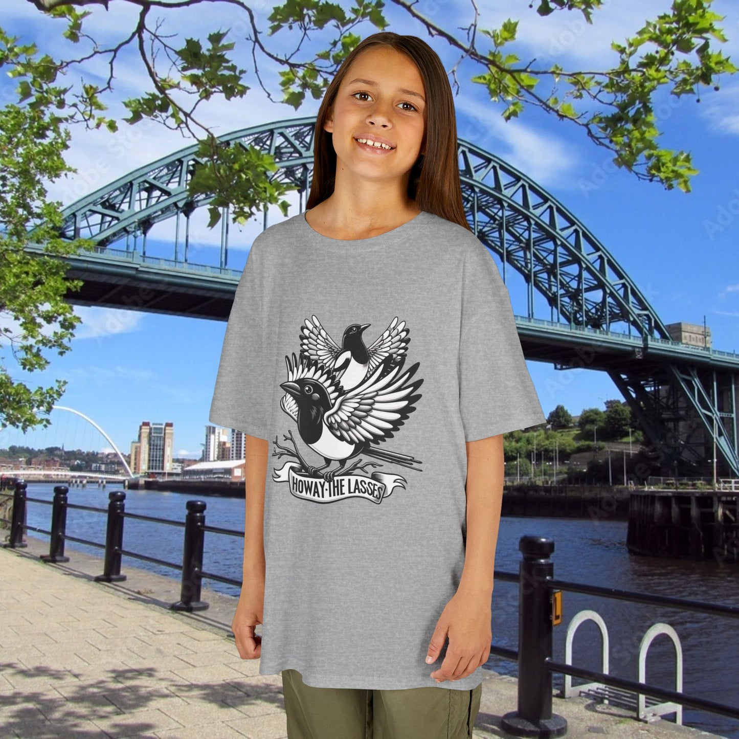 Newcastle United Howay The Lasses B&W (Twin Mags) Kids Tee