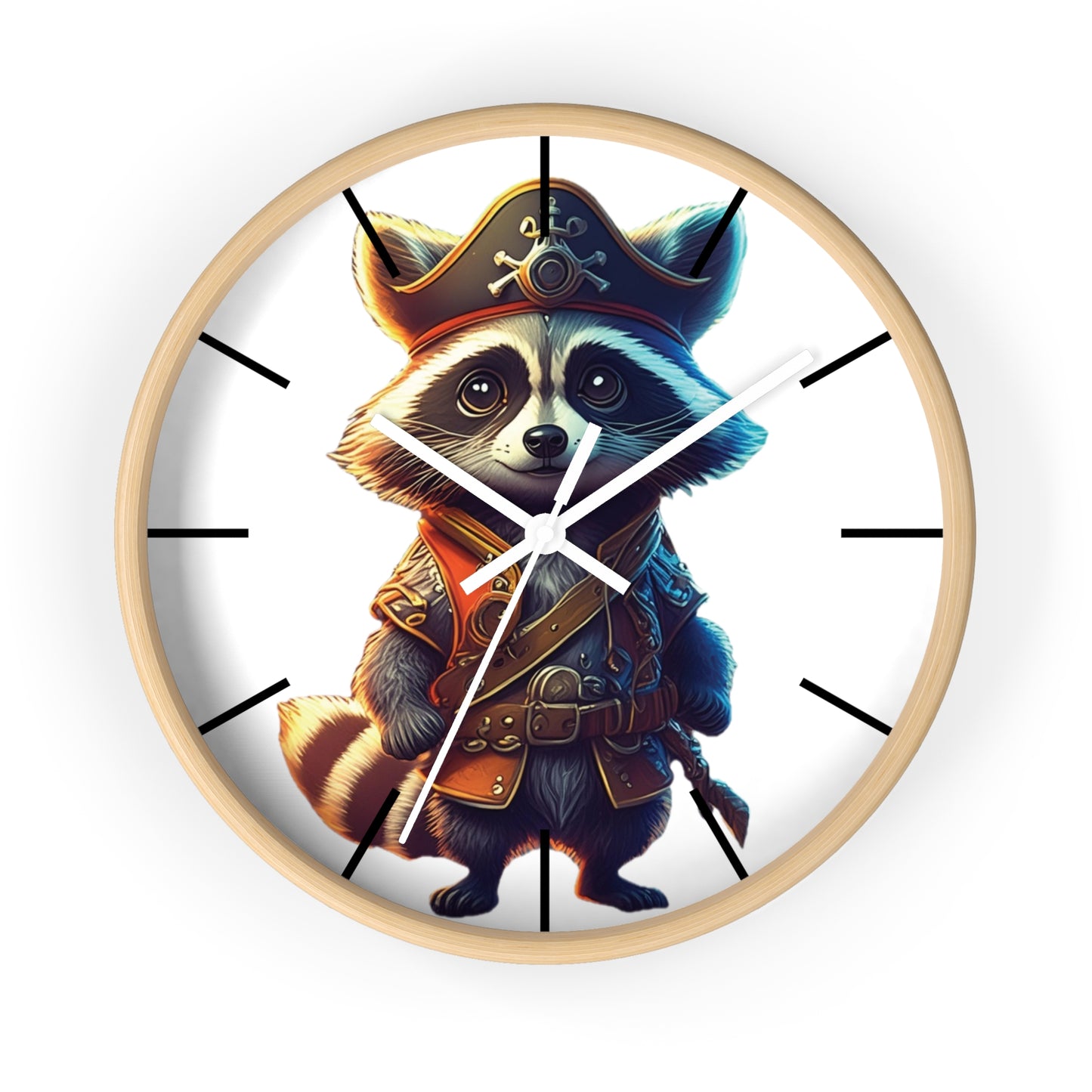 Raccoon Pirate Wall Clock